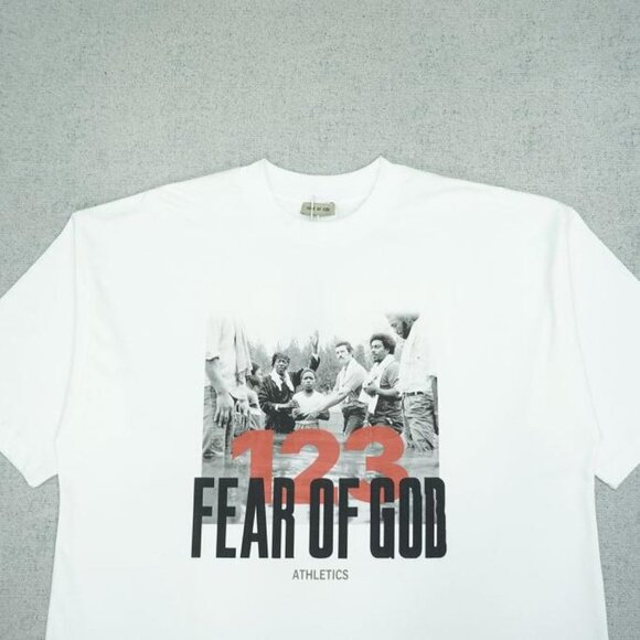 RIVINGTON ROI REBIS FEAR OF GOD Print T Shirt - Picture 2 of 5